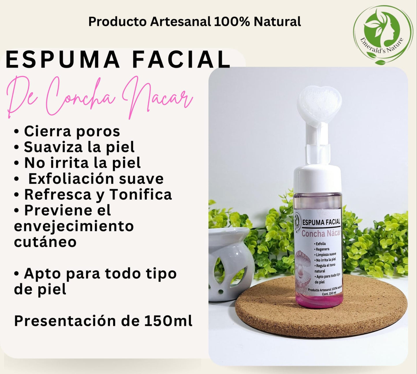 Espuma facial Nácar